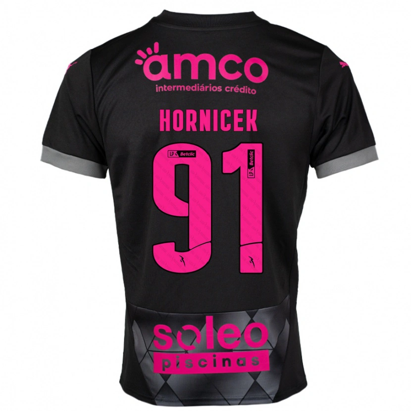 Danxen Herren Lukas Hornicek #91 Schwarz Rosa Auswärtstrikot Trikot 2024/25 T-Shirt