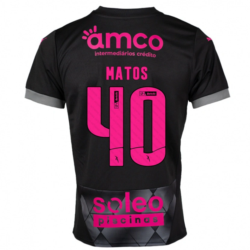 Danxen Herren João Matos #40 Schwarz Rosa Auswärtstrikot Trikot 2024/25 T-Shirt