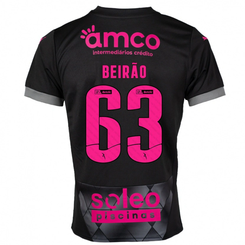 Danxen Herren Rodrigo Beirão #63 Schwarz Rosa Auswärtstrikot Trikot 2024/25 T-Shirt
