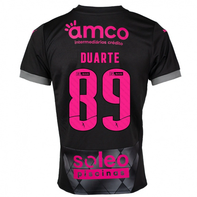 Danxen Herren Afonso Duarte #89 Schwarz Rosa Auswärtstrikot Trikot 2024/25 T-Shirt