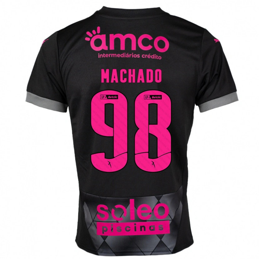 Danxen Herren Gonçalo Machado #98 Schwarz Rosa Auswärtstrikot Trikot 2024/25 T-Shirt