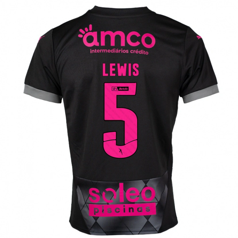 Danxen Herren Leah Lewis #5 Schwarz Rosa Auswärtstrikot Trikot 2024/25 T-Shirt