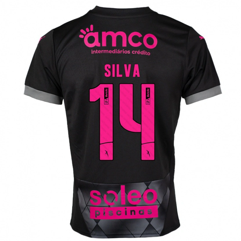 Danxen Herren Dolores Silva #14 Schwarz Rosa Auswärtstrikot Trikot 2024/25 T-Shirt