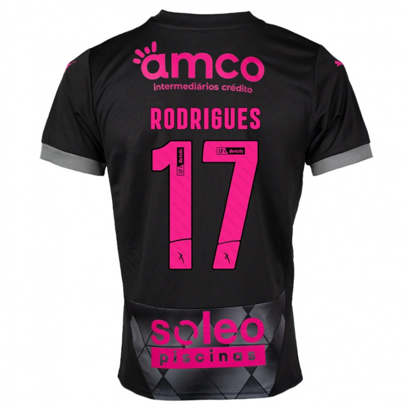 Danxen Herren Tânia Rodrigues #17 Schwarz Rosa Auswärtstrikot Trikot 2024/25 T-Shirt