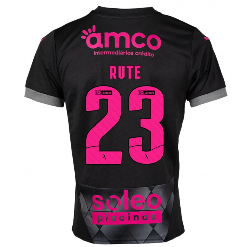 Danxen Herren Ana Rute #23 Schwarz Rosa Auswärtstrikot Trikot 2024/25 T-Shirt