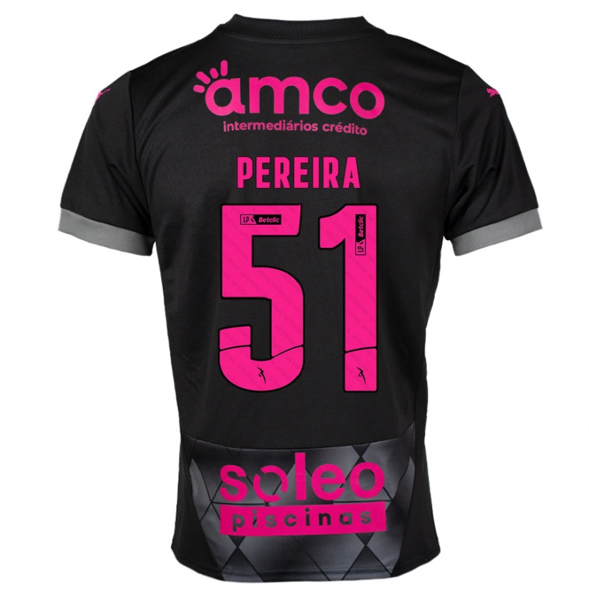Danxen Herren Evy Pereira #51 Schwarz Rosa Auswärtstrikot Trikot 2024/25 T-Shirt