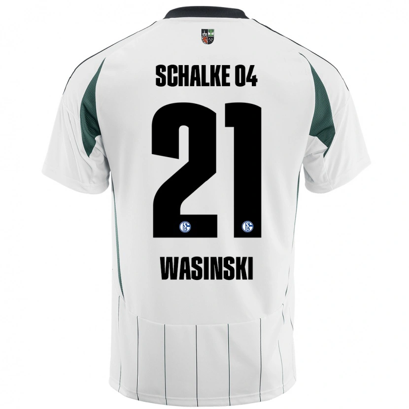 Danxen Herren Martin Wasinski #21 Weiß Grün Auswärtstrikot Trikot 2024/25 T-Shirt