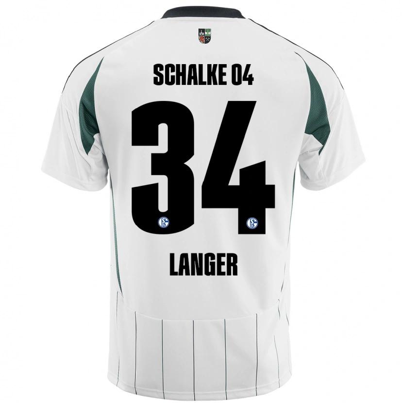 Danxen Herren Michael Langer #34 Weiß Grün Auswärtstrikot Trikot 2024/25 T-Shirt