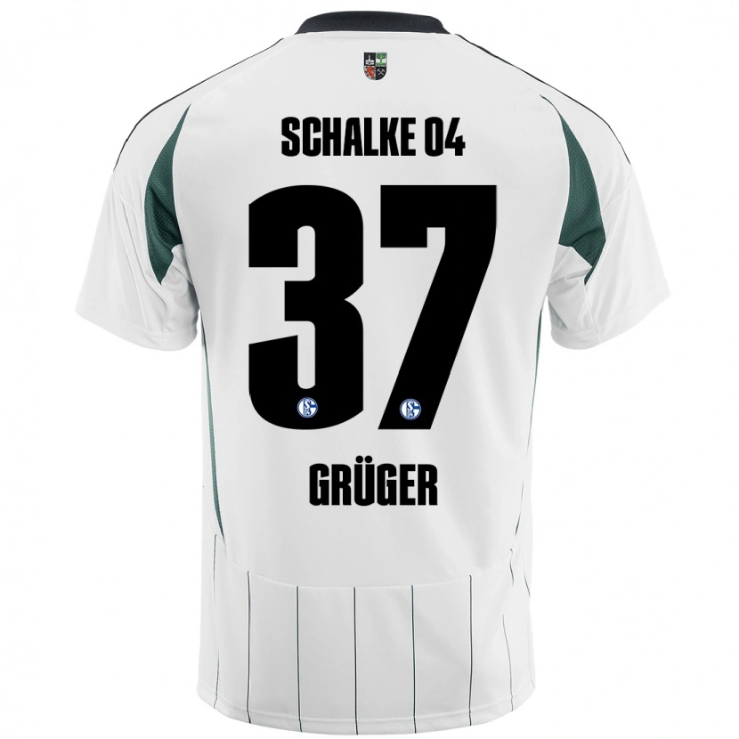 Danxen Herren Max Grüger #37 Weiß Grün Auswärtstrikot Trikot 2024/25 T-Shirt