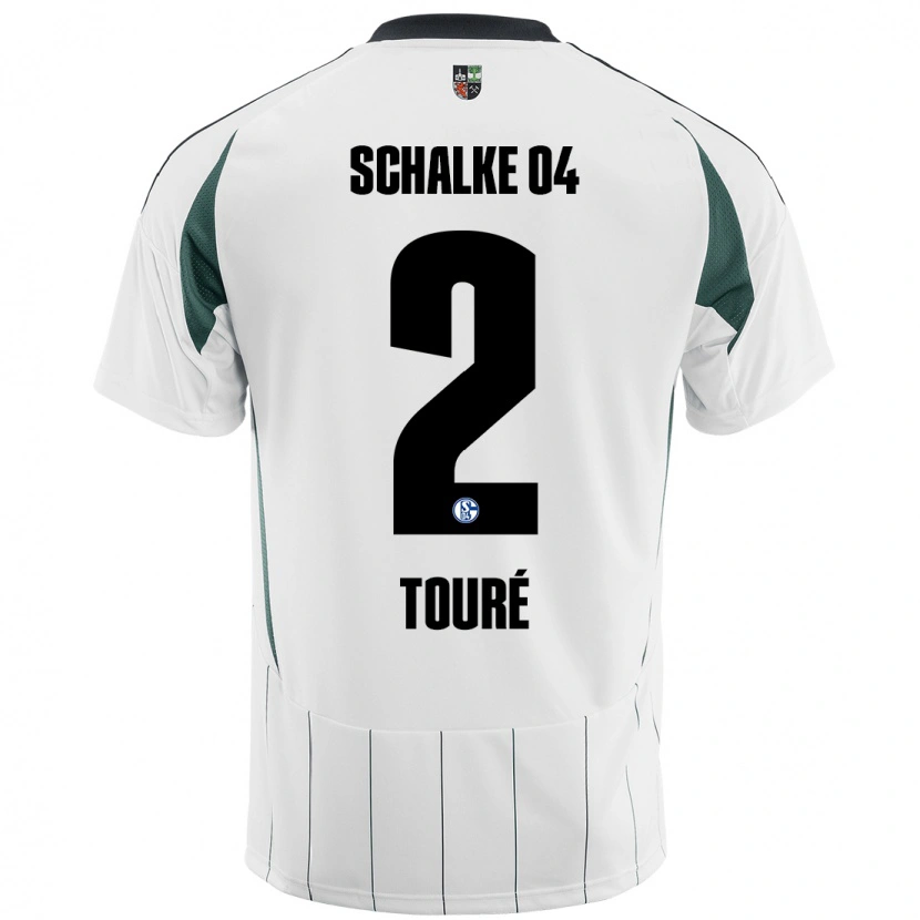 Danxen Herren Tidiane Touré #2 Weiß Grün Auswärtstrikot Trikot 2024/25 T-Shirt
