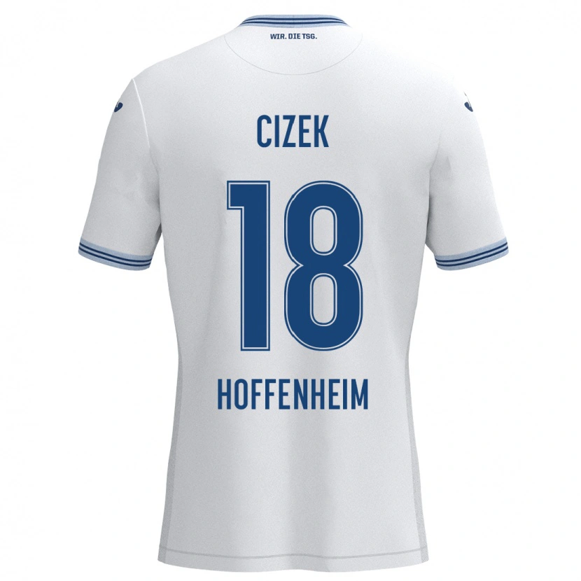 Danxen Herren Krystof Cizek #18 Weiß Blau Auswärtstrikot Trikot 2024/25 T-Shirt