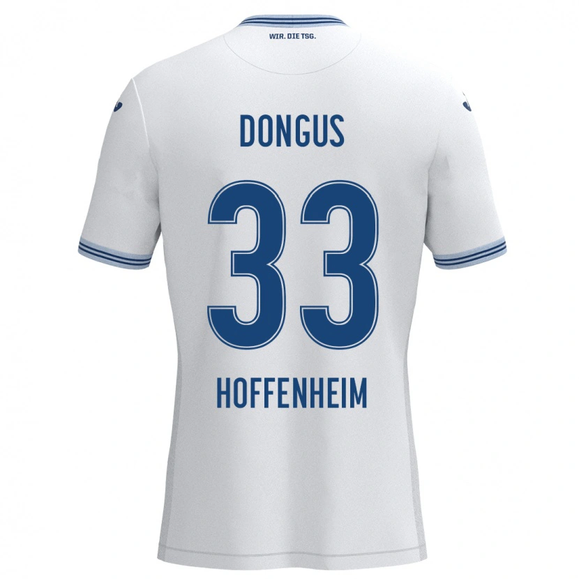 Danxen Herren Fabienne Dongus #33 Weiß Blau Auswärtstrikot Trikot 2024/25 T-Shirt