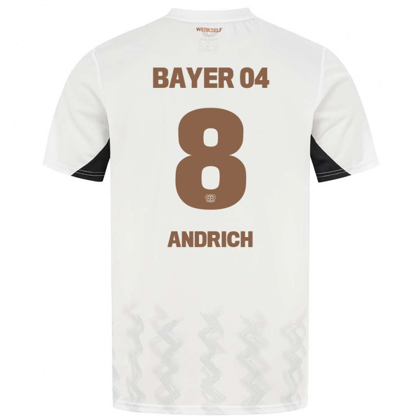 Danxen Herren Robert Andrich #8 Weiß Schwarz Auswärtstrikot Trikot 2024/25 T-Shirt