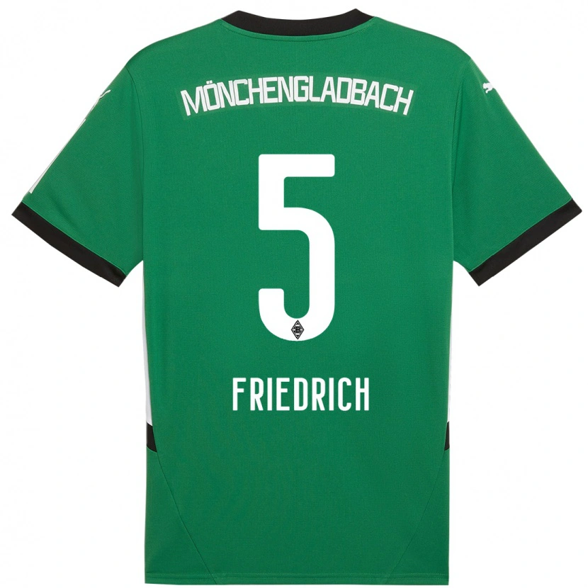 Danxen Herren Marvin Friedrich #5 Grün Weiß Auswärtstrikot Trikot 2024/25 T-Shirt