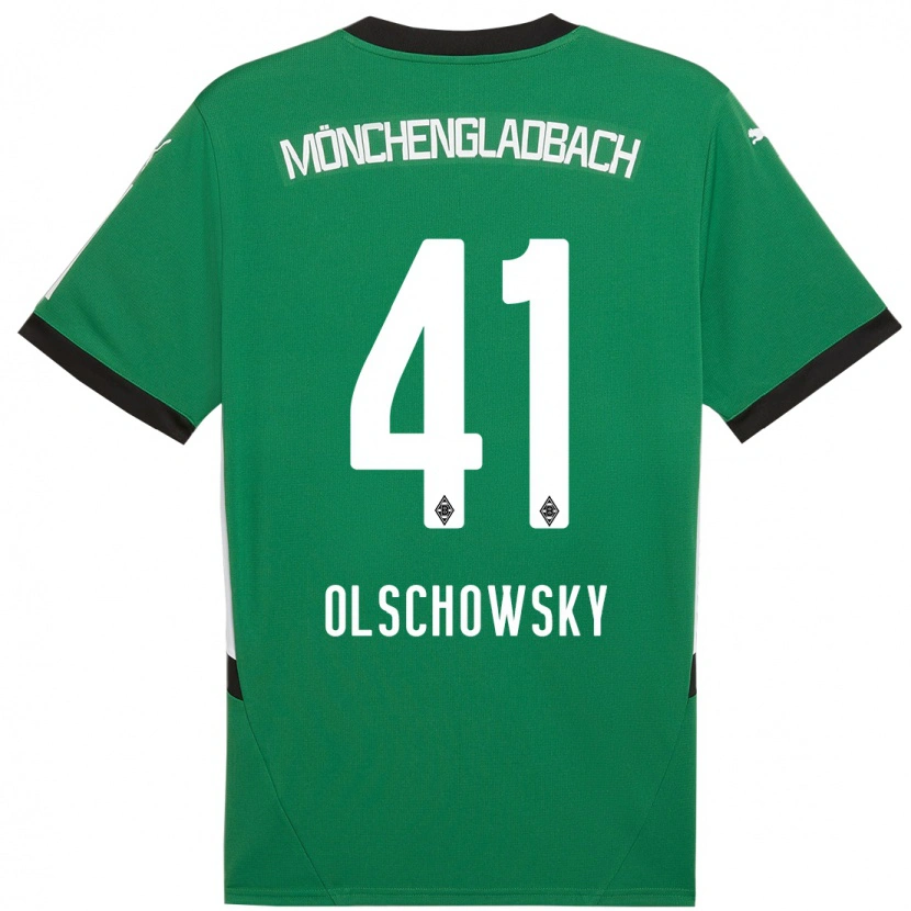 Danxen Herren Jan Olschowsky #41 Grün Weiß Auswärtstrikot Trikot 2024/25 T-Shirt