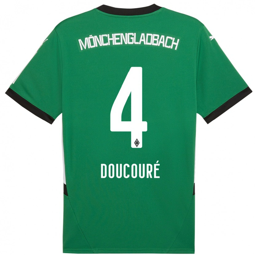 Danxen Herren Mamadou Doucouré #4 Grün Weiß Auswärtstrikot Trikot 2024/25 T-Shirt