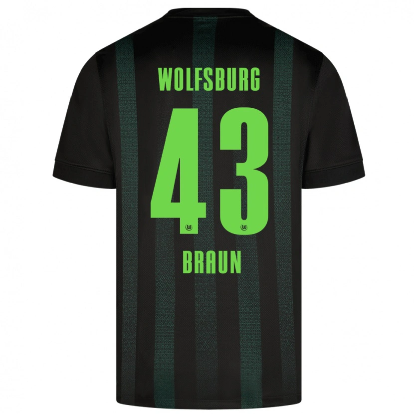 Danxen Herren Manuel Braun #43 Dunkelgrün Auswärtstrikot Trikot 2024/25 T-Shirt