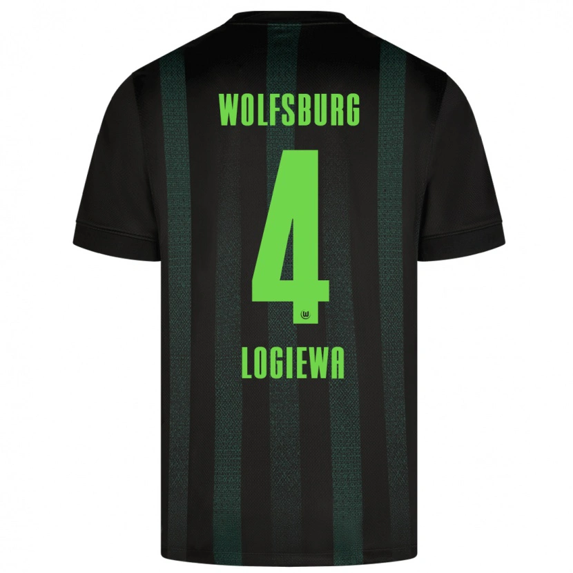 Danxen Herren Luca Logiewa #4 Dunkelgrün Auswärtstrikot Trikot 2024/25 T-Shirt