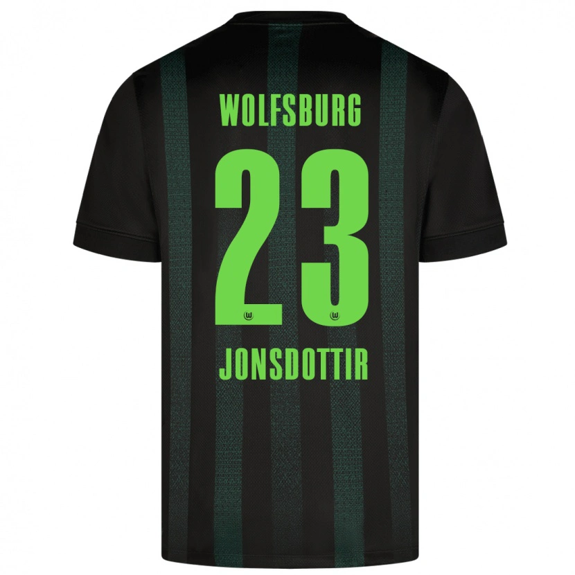Danxen Herren Sveindís Jane Jónsdóttir #23 Dunkelgrün Auswärtstrikot Trikot 2024/25 T-Shirt