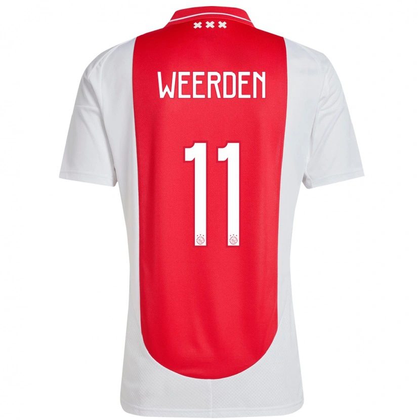 Danxen Damen Ashleigh Weerden #11 Rot Weiß Heimtrikot Trikot 2024/25 T-Shirt