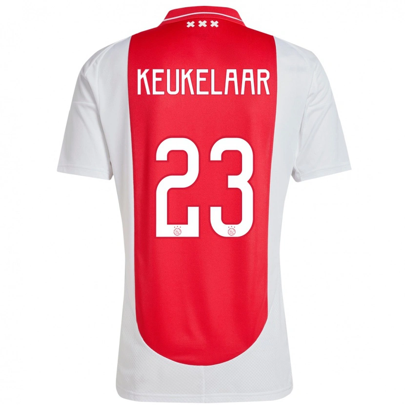 Danxen Damen Lotte Keukelaar #23 Rot Weiß Heimtrikot Trikot 2024/25 T-Shirt