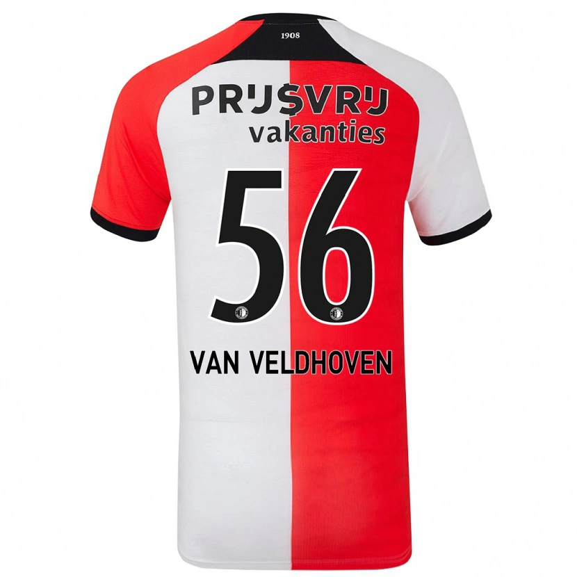 Danxen Damen Kars Van Veldhoven #56 Rot Weiß Heimtrikot Trikot 2024/25 T-Shirt