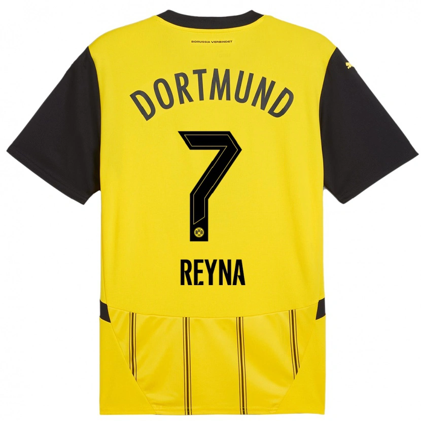 Danxen Damen Giovanni Reyna #7 Gelb Schwarz Heimtrikot Trikot 2024/25 T-Shirt