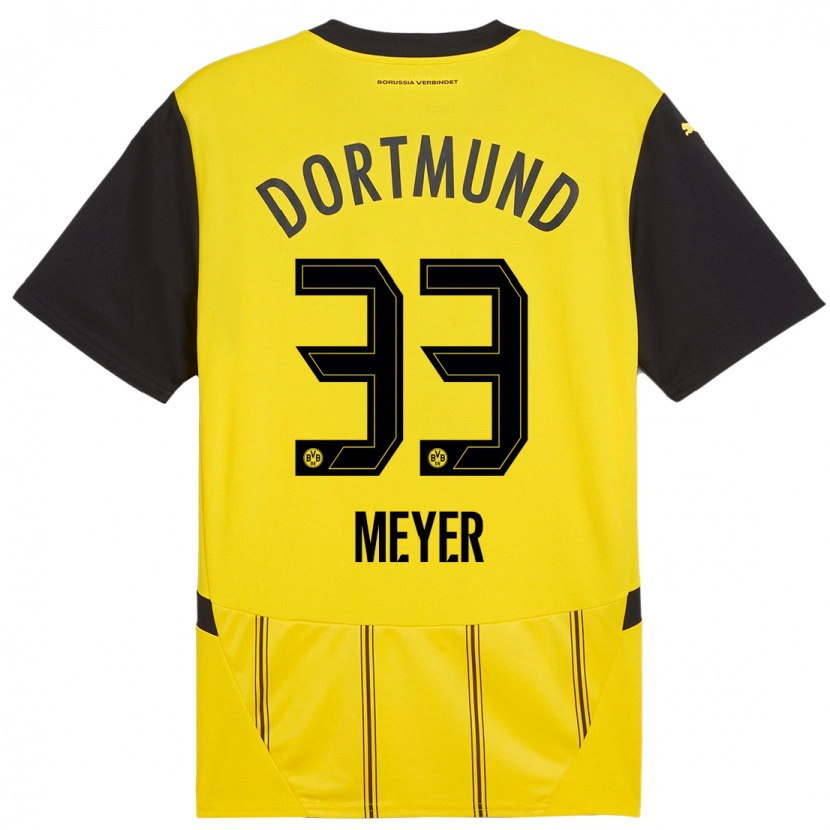 Danxen Damen Alexander Meyer #33 Gelb Schwarz Heimtrikot Trikot 2024/25 T-Shirt