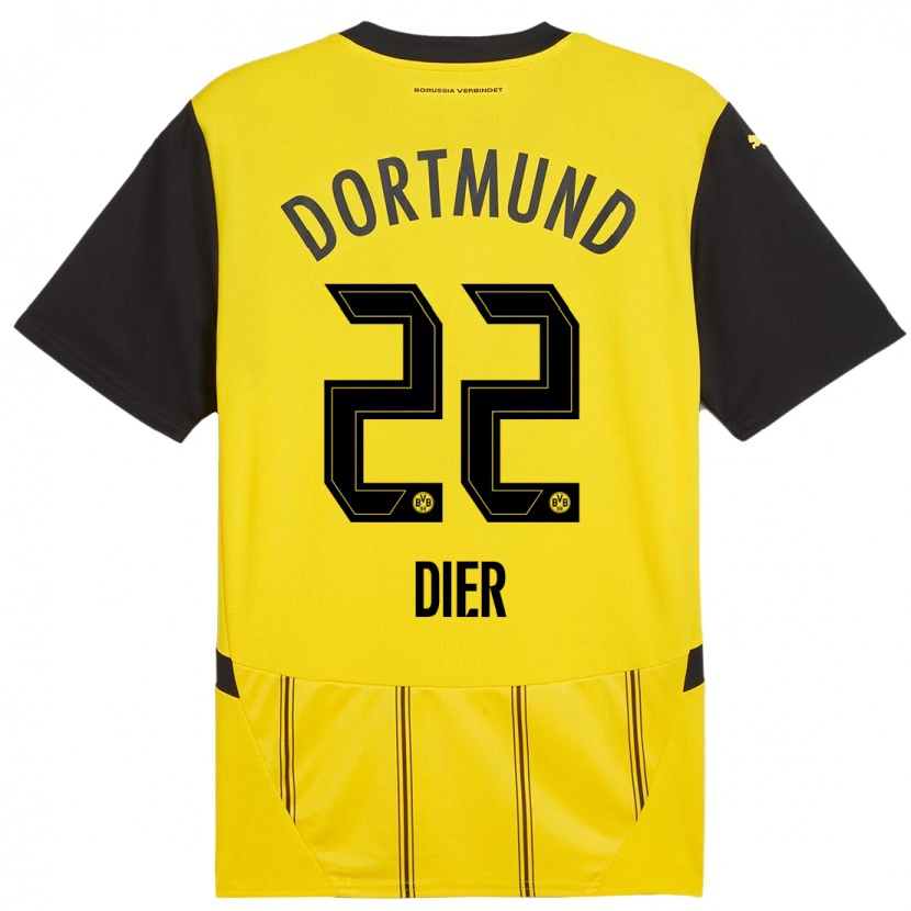Danxen Damen Henrik Dier #22 Gelb Schwarz Heimtrikot Trikot 2024/25 T-Shirt