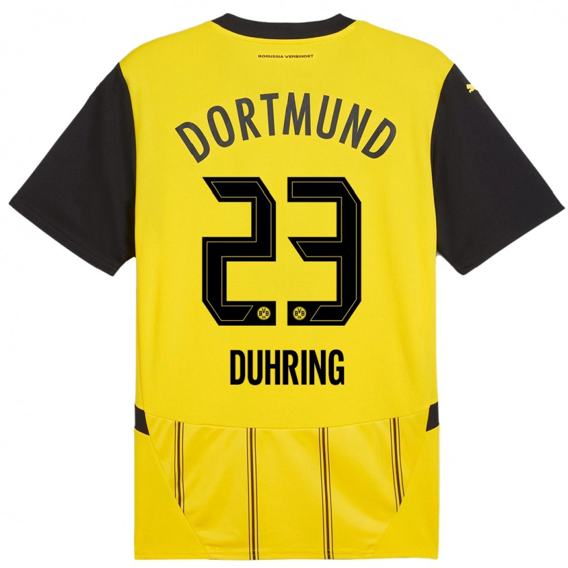 Danxen Damen Marc Niclas Duhring #23 Gelb Schwarz Heimtrikot Trikot 2024/25 T-Shirt