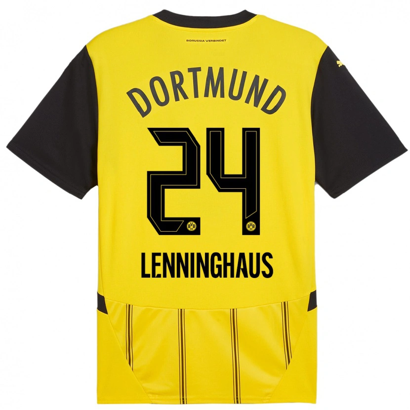 Danxen Damen Mika Lenninghaus #24 Gelb Schwarz Heimtrikot Trikot 2024/25 T-Shirt