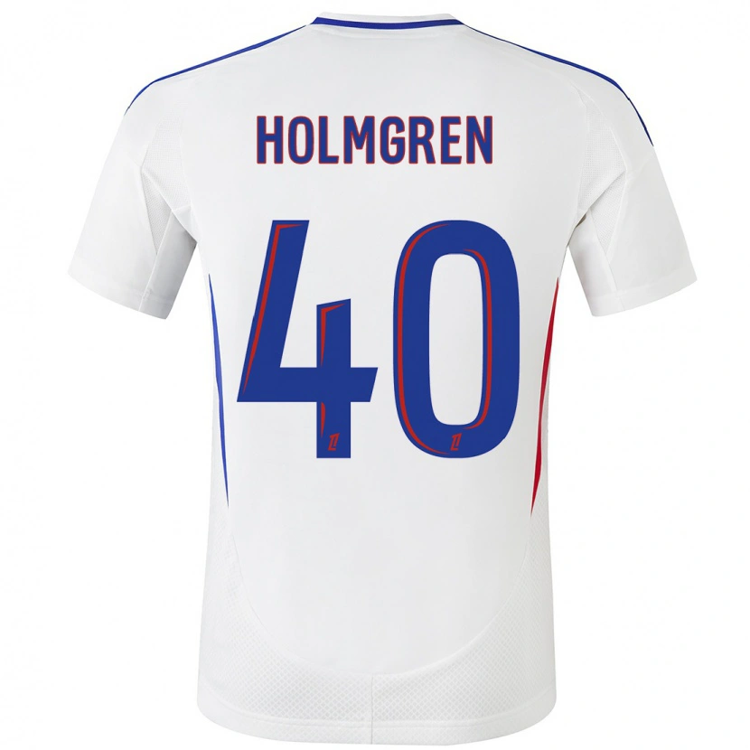 Danxen Damen Emma Holmgren #40 Weiß Blau Heimtrikot Trikot 2024/25 T-Shirt