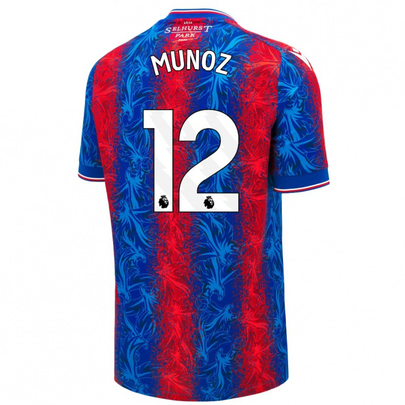 Danxen Damen Daniel Muñoz #12 Rot Blauen Streifen Heimtrikot Trikot 2024/25 T-Shirt