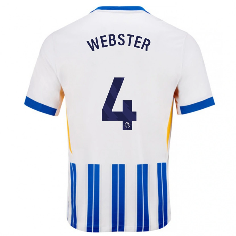 Danxen Damen Adam Webster #4 Weiß Blaue Nadelstreifen Heimtrikot Trikot 2024/25 T-Shirt