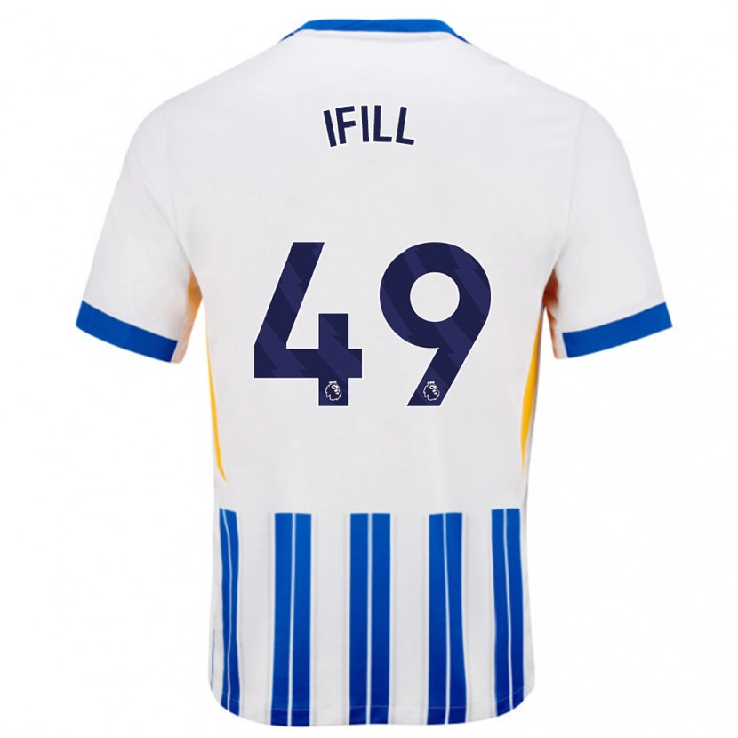 Danxen Damen Marcus Ifill #49 Weiß Blaue Nadelstreifen Heimtrikot Trikot 2024/25 T-Shirt
