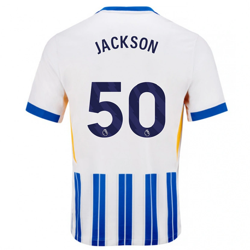 Danxen Damen Ben Jackson #50 Weiß Blaue Nadelstreifen Heimtrikot Trikot 2024/25 T-Shirt