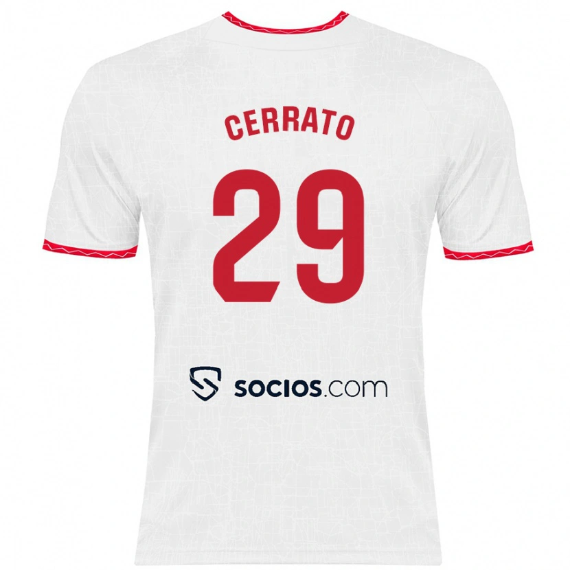 Danxen Damen Alba Cerrato #29 Weiß Rot Heimtrikot Trikot 2024/25 T-Shirt