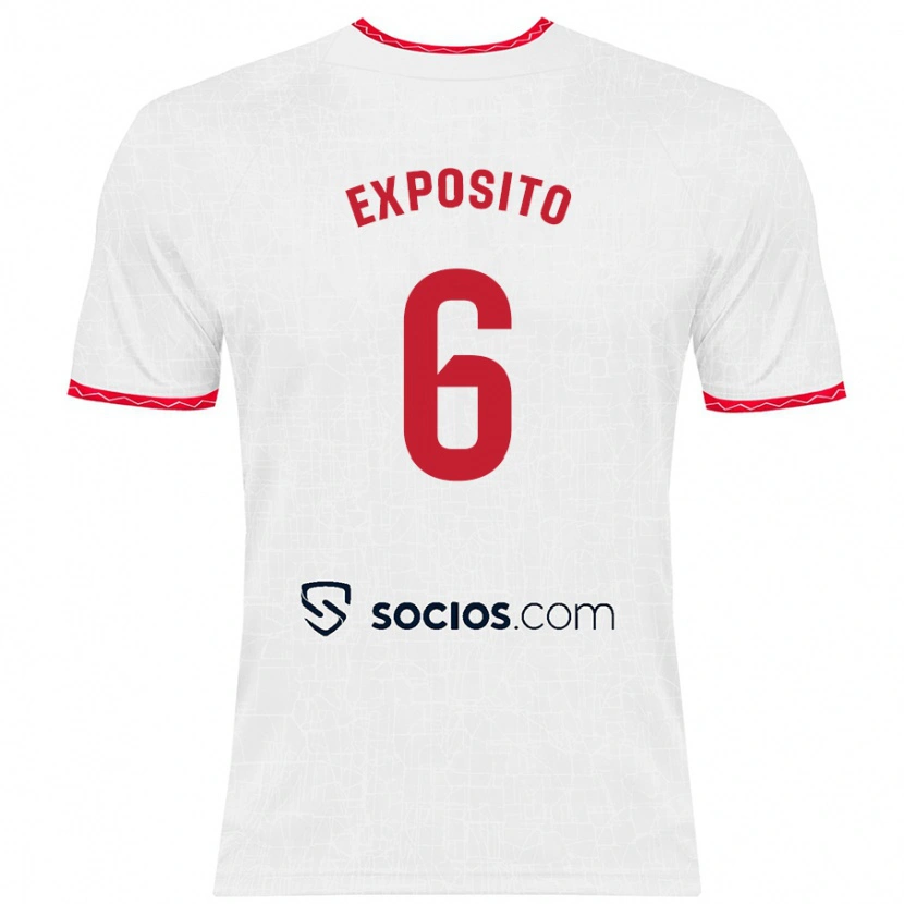 Danxen Damen Marcelo Expósito #6 Weiß Rot Heimtrikot Trikot 2024/25 T-Shirt