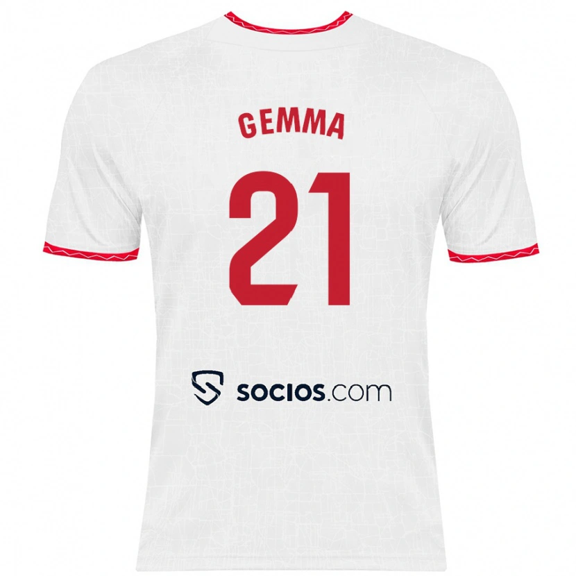 Danxen Damen Gemma Gili Giner #21 Weiß Rot Heimtrikot Trikot 2024/25 T-Shirt