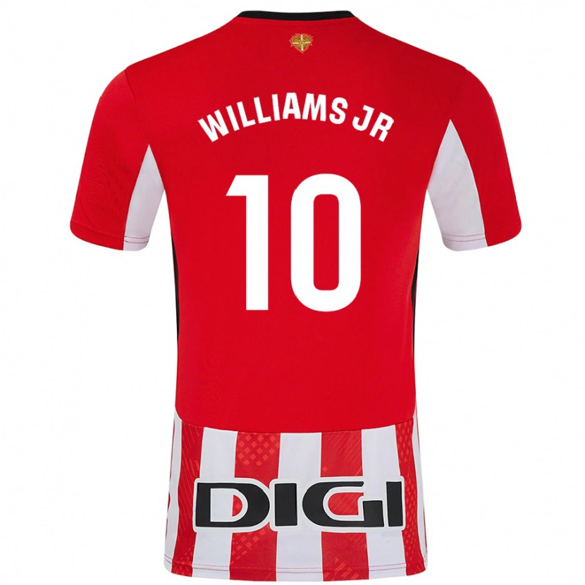 Danxen Damen Nico Williams #10 Rot Weiß Heimtrikot Trikot 2024/25 T-Shirt