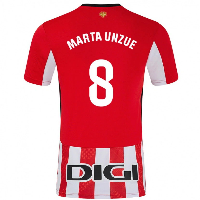 Danxen Damen Marta Unzué Urdániz #8 Rot Weiß Heimtrikot Trikot 2024/25 T-Shirt