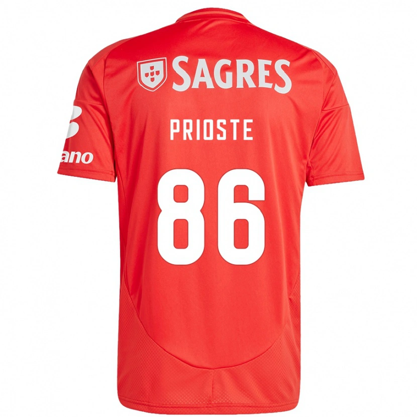 Danxen Damen Diogo Prioste #86 Rot Weiß Heimtrikot Trikot 2024/25 T-Shirt