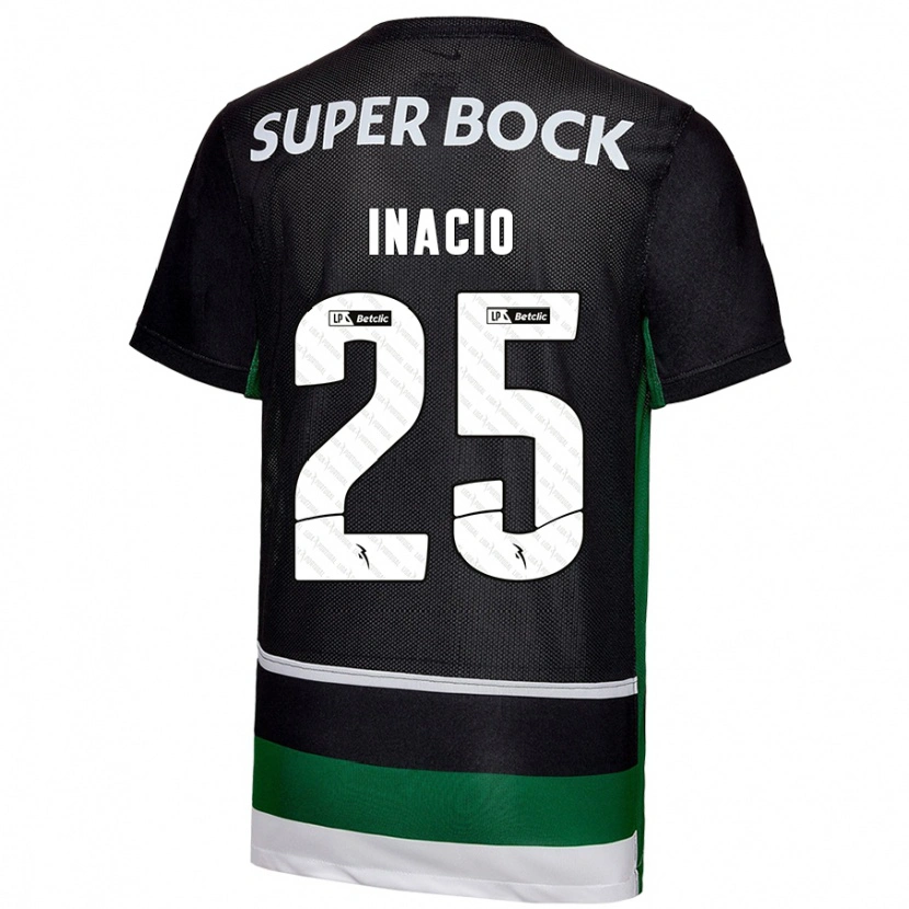 Danxen Damen Gonçalo Inácio #25 Schwarz Weiß Grün Heimtrikot Trikot 2024/25 T-Shirt