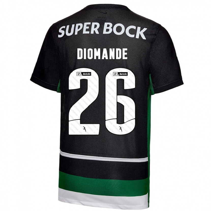 Danxen Damen Ousmane Diomande #26 Schwarz Weiß Grün Heimtrikot Trikot 2024/25 T-Shirt