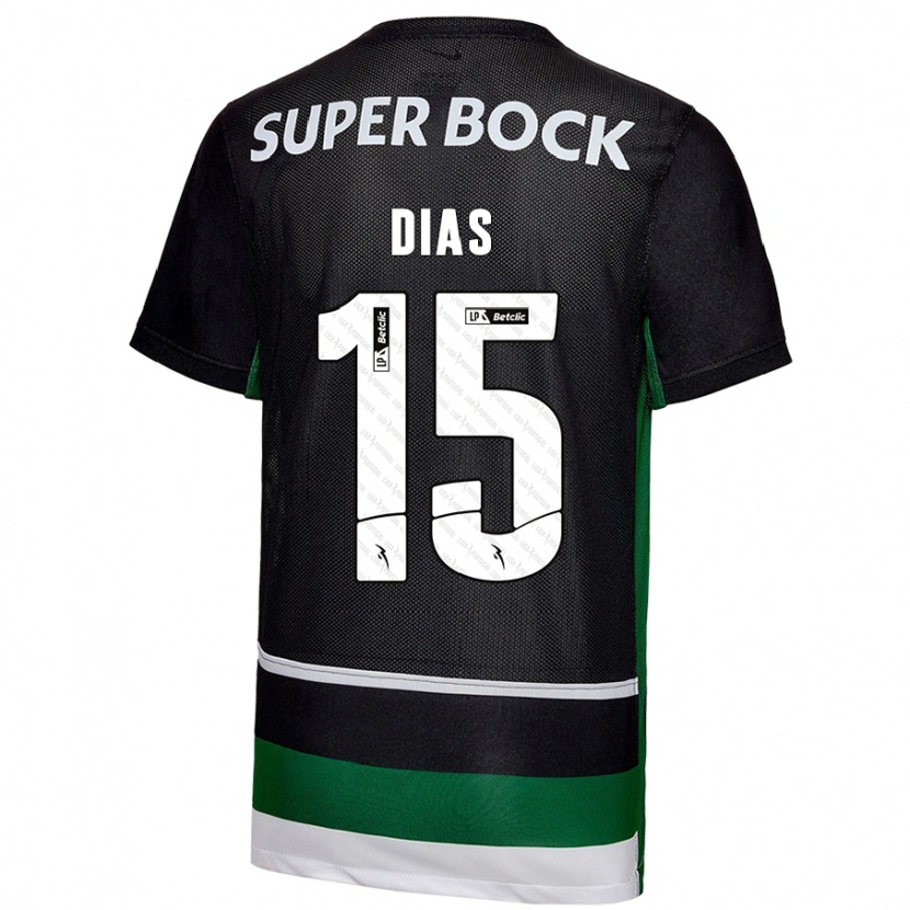 Danxen Damen Rodrigo Dias #15 Schwarz Weiß Grün Heimtrikot Trikot 2024/25 T-Shirt
