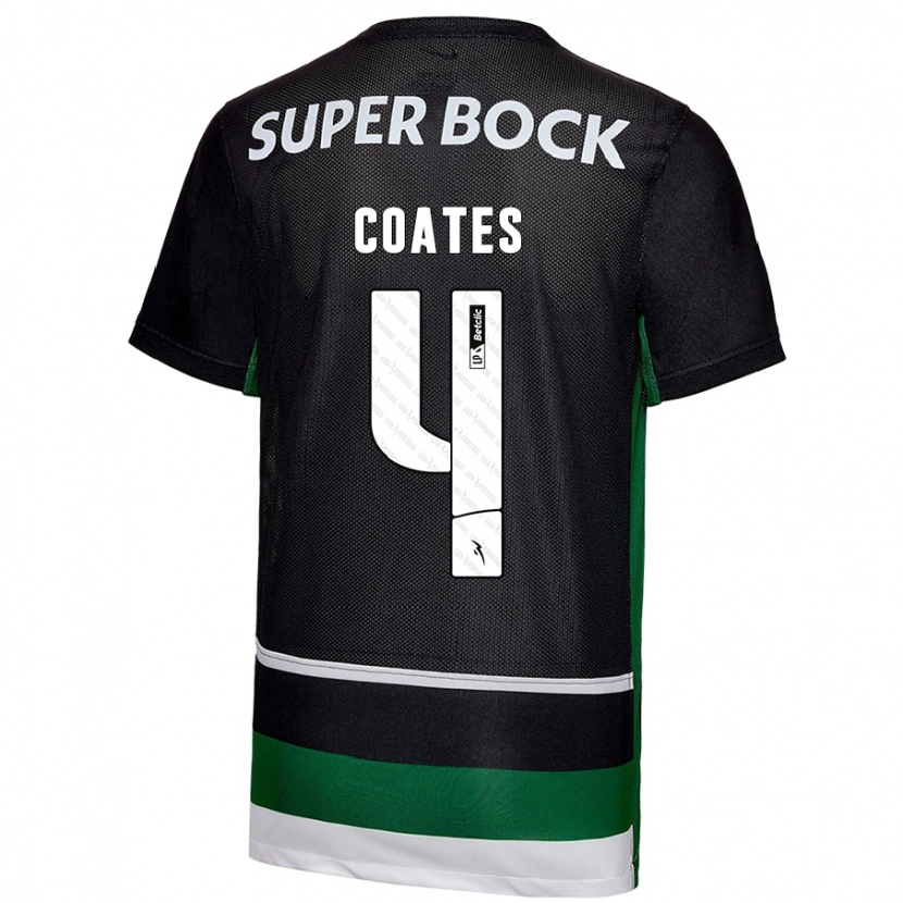 Danxen Damen Sebastián Coates #4 Schwarz Weiß Grün Heimtrikot Trikot 2024/25 T-Shirt