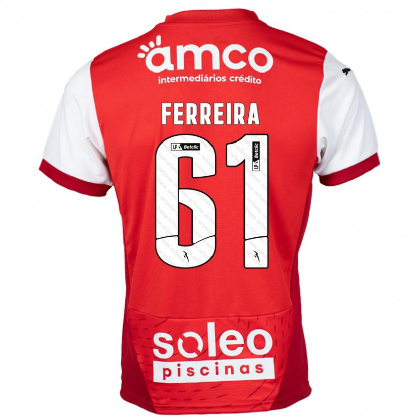 Danxen Damen Tiago Ferreira #61 Rot Weiß Heimtrikot Trikot 2024/25 T-Shirt