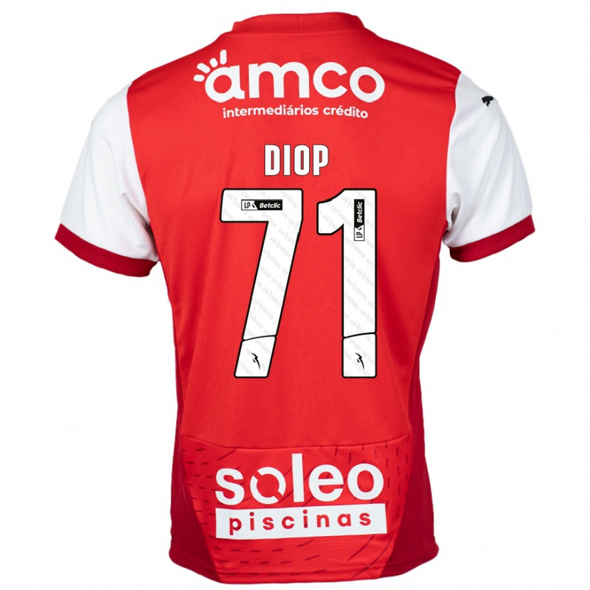 Danxen Damen Mamadou Diop #71 Rot Weiß Heimtrikot Trikot 2024/25 T-Shirt