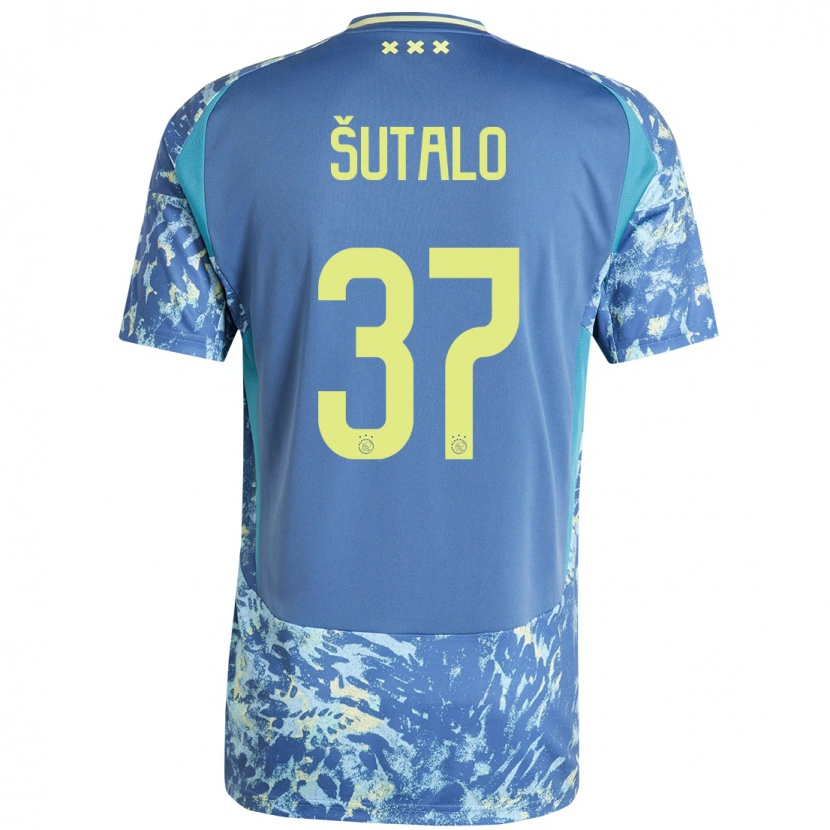 Danxen Damen Josip Sutalo #37 Grau Blau Gelb Auswärtstrikot Trikot 2024/25 T-Shirt