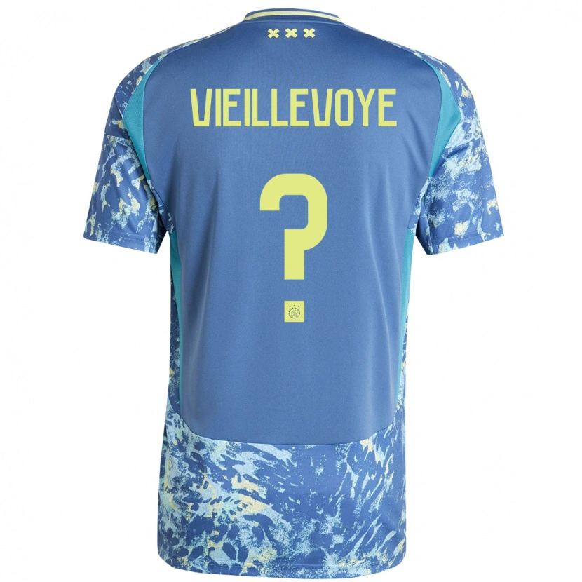 Danxen Damen Luka Vieillevoye #0 Grau Blau Gelb Auswärtstrikot Trikot 2024/25 T-Shirt